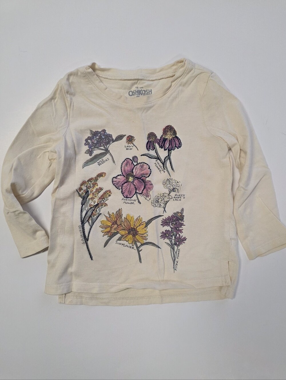 OshKosh B'gosh Cream Floral Graphic Long Sleeve Tee